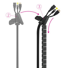 Organizador de Cabos Flexivel Nanocable  25mm 1 metro