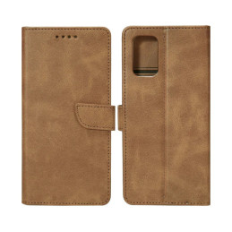 CAPA TIPO BOOKCASE RIXUS PARA SAMSUNG GALAXY A71 A715F CASTANHO CLARO