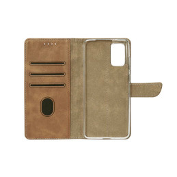 CAPA TIPO BOOKCASE RIXUS PARA SAMSUNG GALAXY A71 A715F CASTANHO CLARO