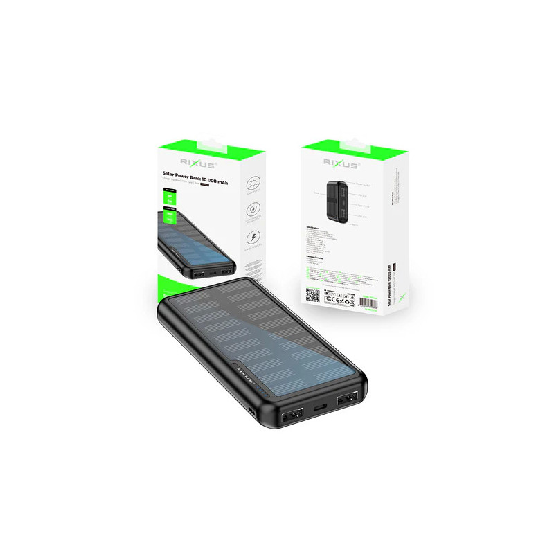 RIXUS Solar Power Bank 10000 mAh RXPB45