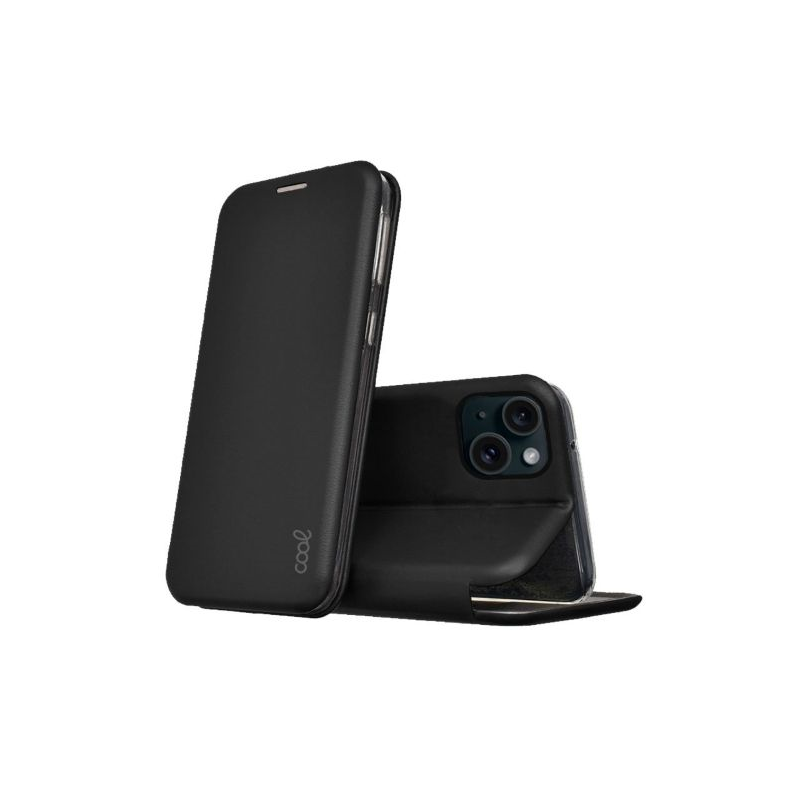 Capa Flip Cover COOL para iPhone 15 Elegance Preto