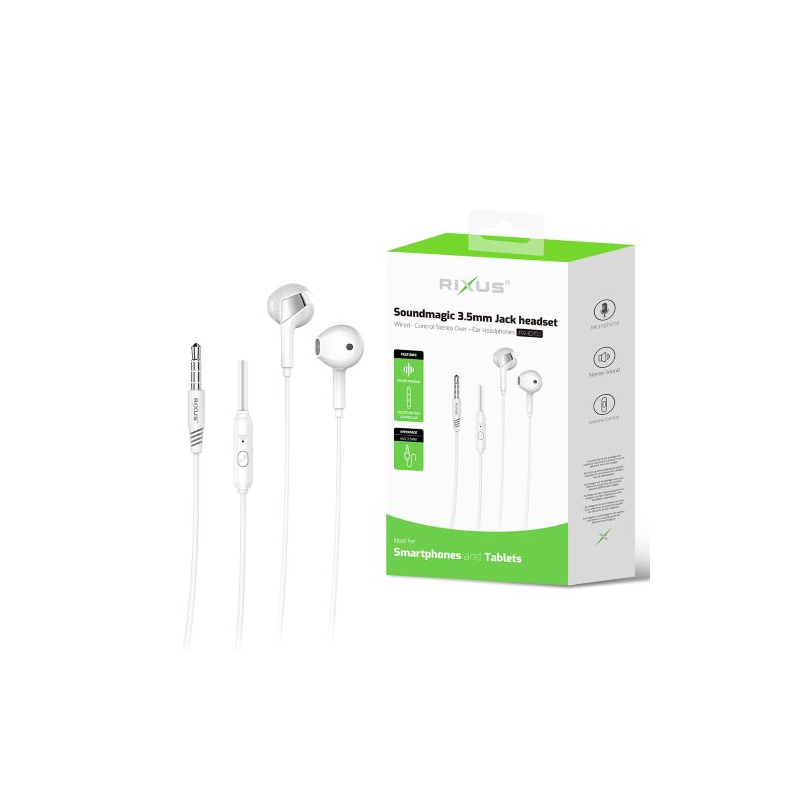 Auriculares Branco Rixus RXHD19J Soundmagic com conector de 3,5 mm