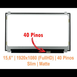 Tela LCD para laptop AUO / BOE / INNOLUX LQ156M1JW03 15,6" FHD (1920x1080) 240Hz IPS Slim 40 pinos (2cm) com encaixe direto na p