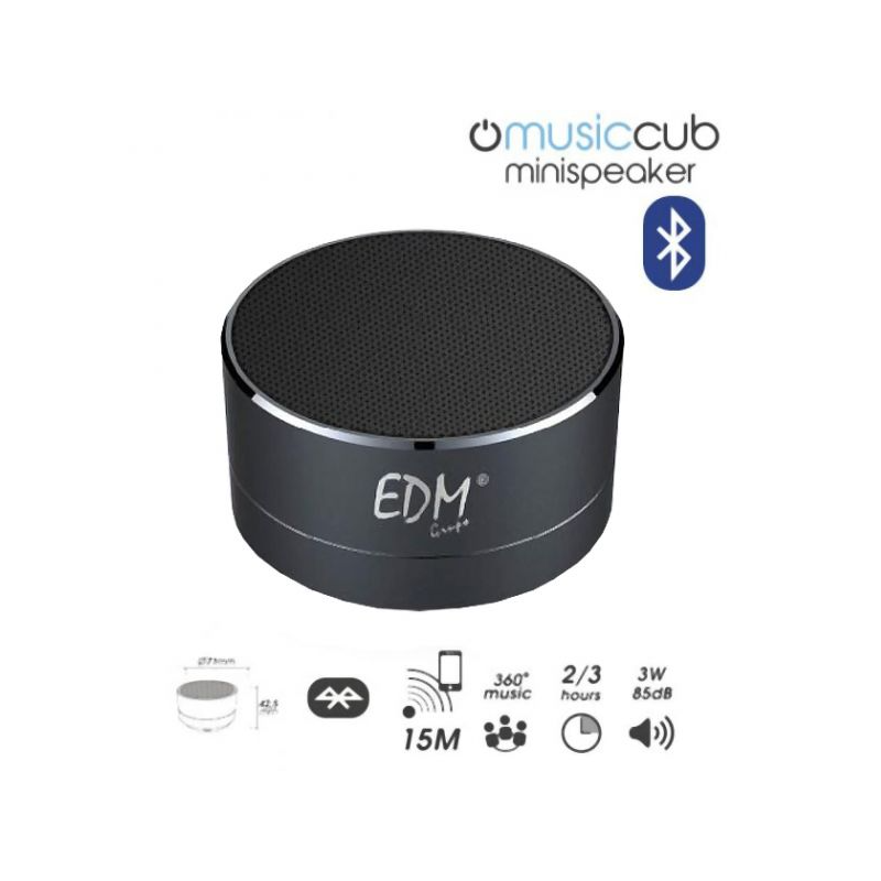 EDM Mini Coluna Bluethooth 3W 85DB