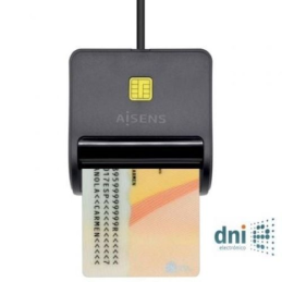 Leitor de cartão de identificação Aisens ASCR-SN01-BK USB 2.0 Preto