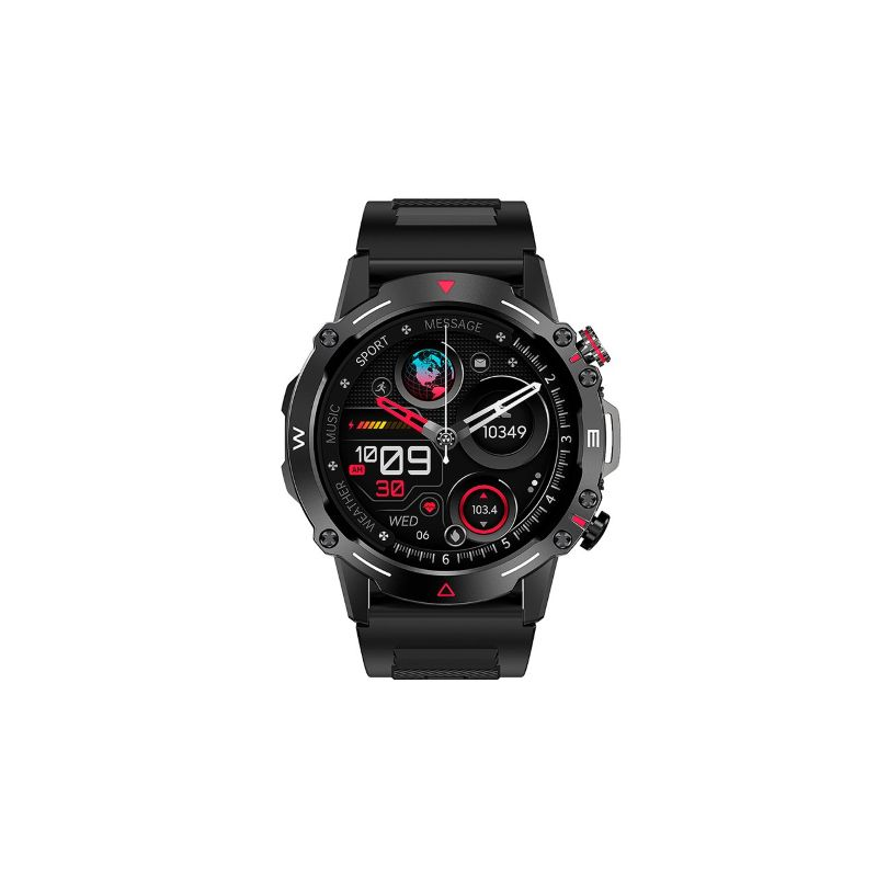 Smartwatch COOL Ecrã AMOLED Adventure Preto (Chamadas, Esporte, Saúde)