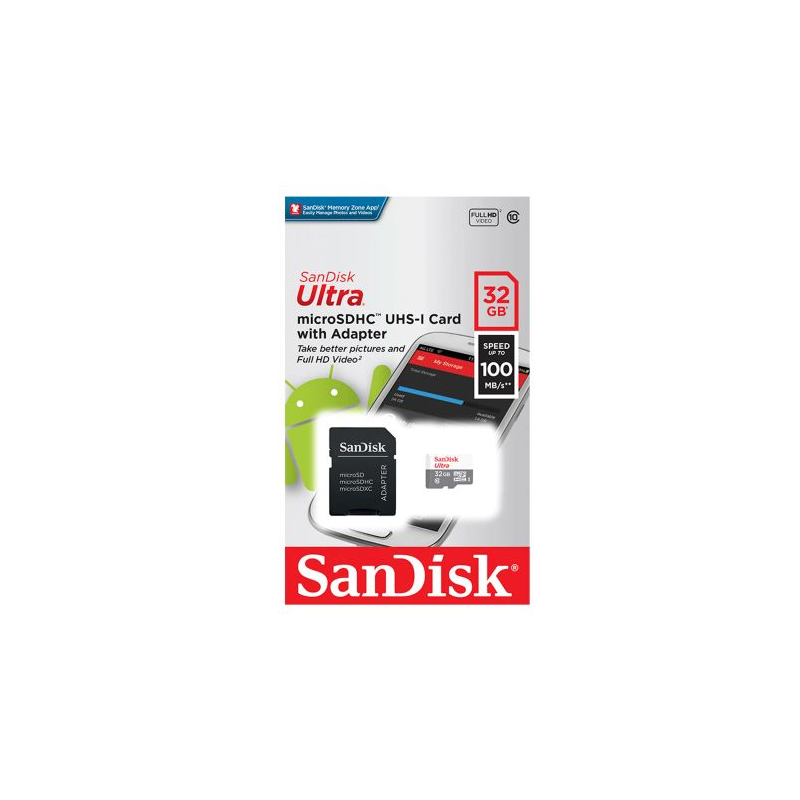 Cartão de Memória Ultra Micro SDHC 32GB + Adaptador - SANDISK