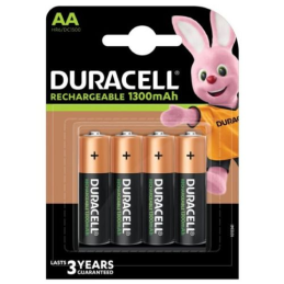 Pack de 4 Pilhas AA Duracell HR6-B/ 1.2V Recarregáveis