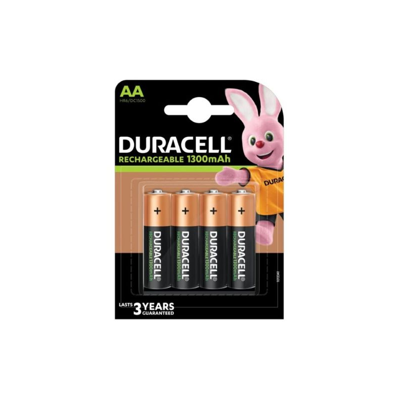 Pack de 4 Pilhas AA Duracell HR6-B/ 1.2V Recarregáveis
