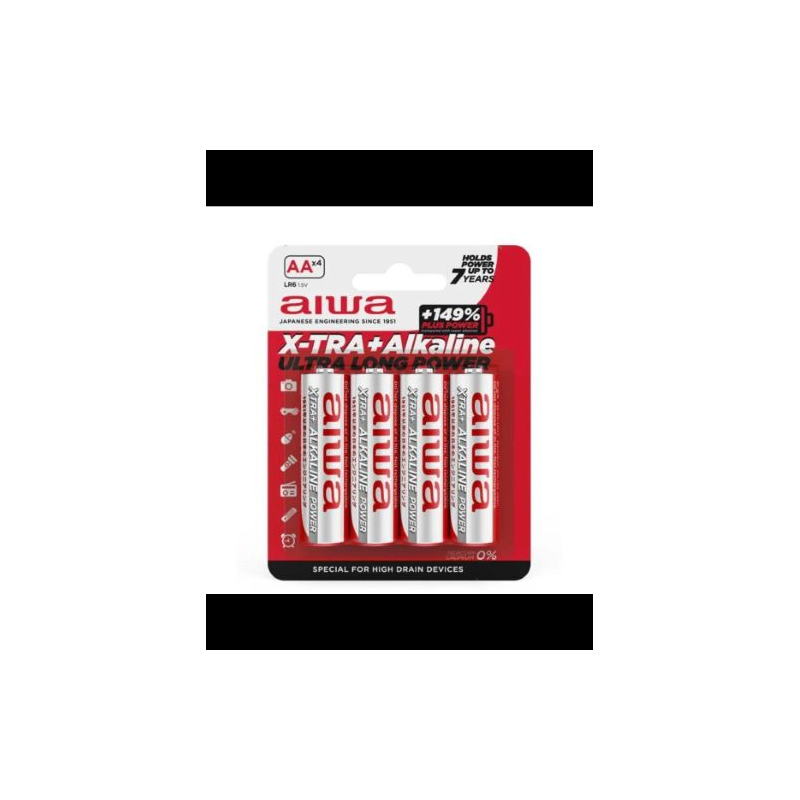 Pack de 4 Pilhas AA Aiwa X-TRA+Alcaline LR6 1.5V Alcalinas