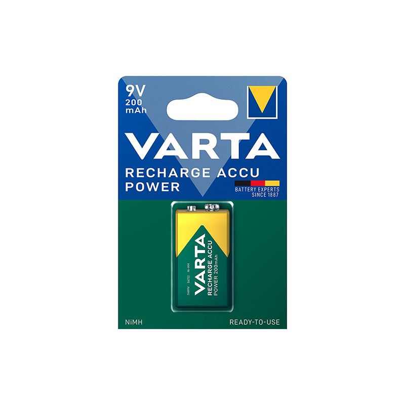 Pilha Recarregável 9V 200mAh - VARTA
