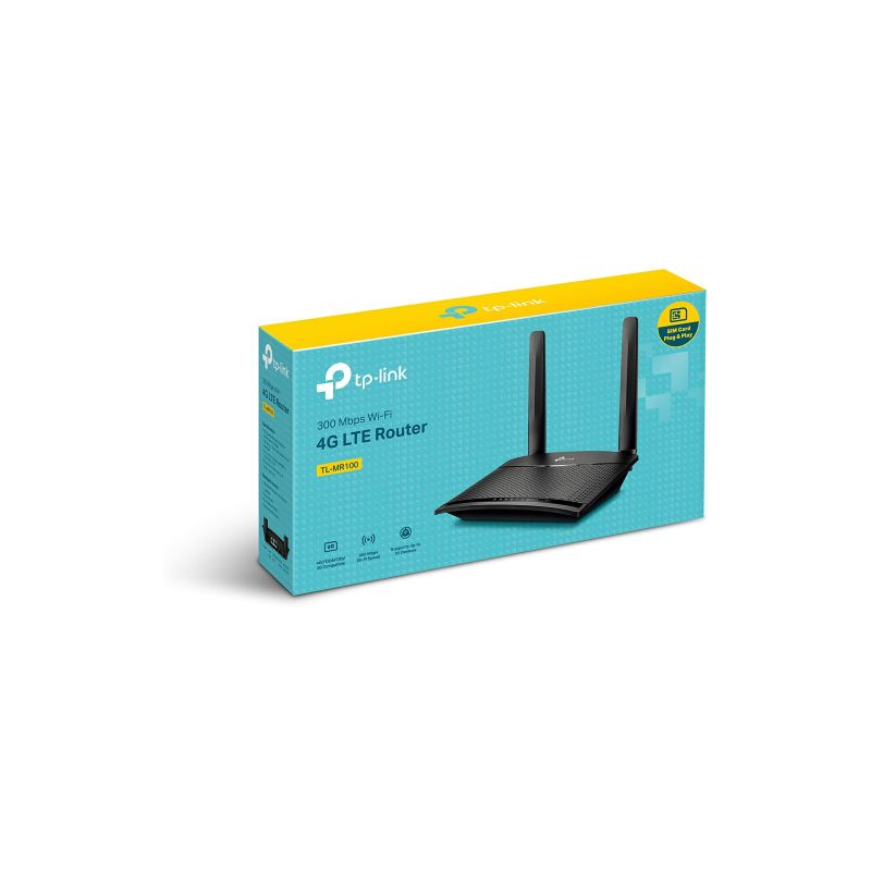 Router TP-Link TL-MR100 N300 Single-Band WiFi 4 4G LTE 10/100Mbps - TL-MR100