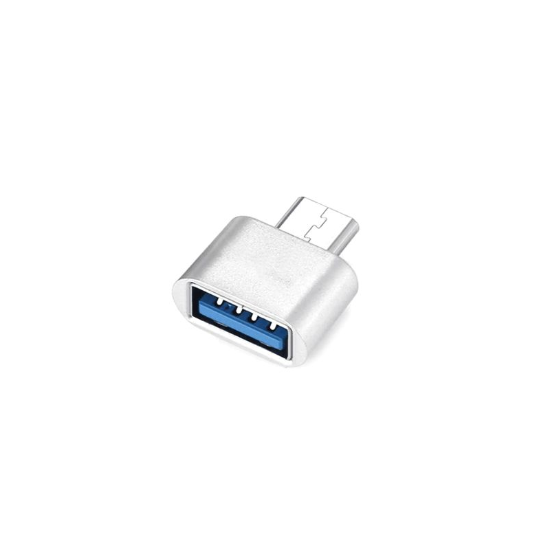 Adaptador OTG USB-A para tipo C branco compativel