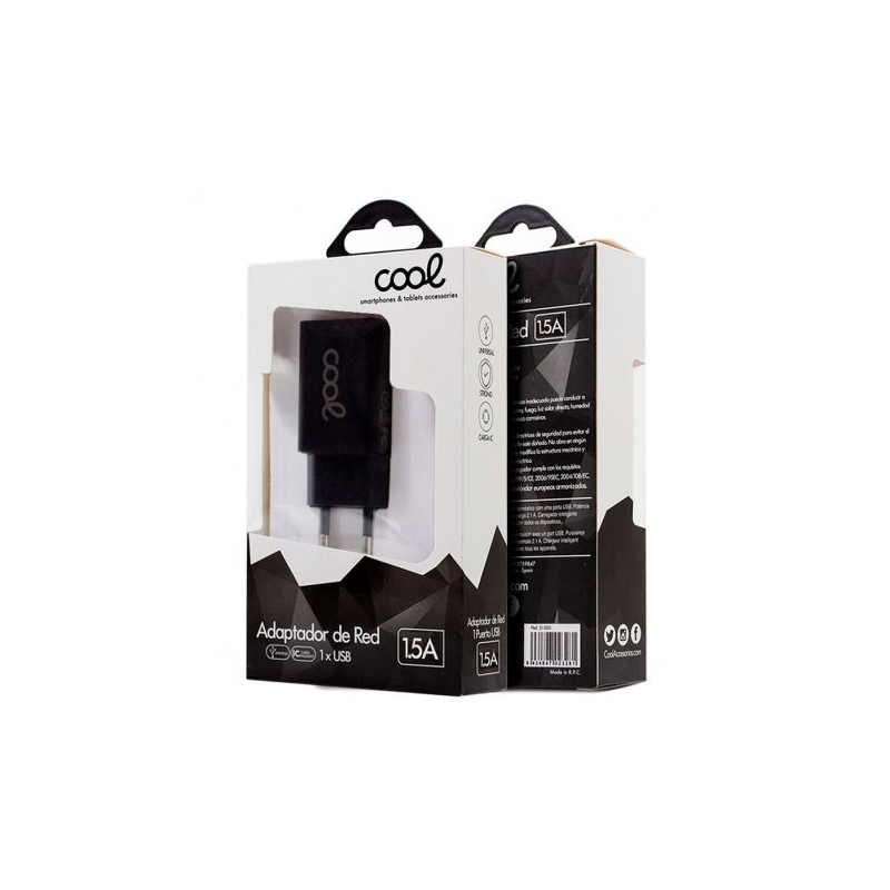 Carregador Red Universal Entrada 1 x USB COOL 1.5 Amp Preto