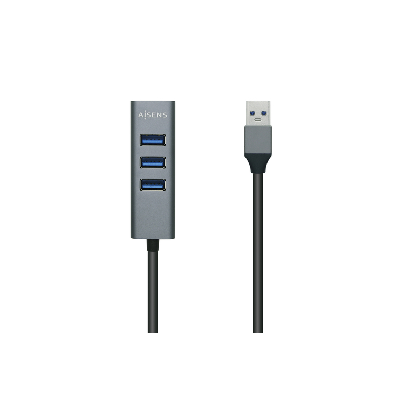 HUB USB 3.0 de Alumínio (Cinza) - AISENS