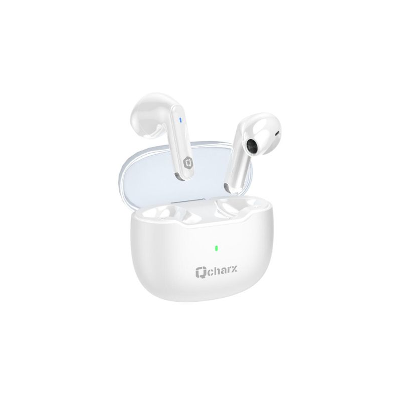 Auriculares Qcharx Harmony TWS Bluetooth 5.3 brancos