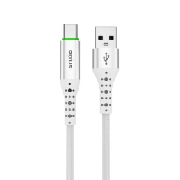 Cabo Rixus RXUC21C com desconexão automática USB-C para USB-C, cor branca