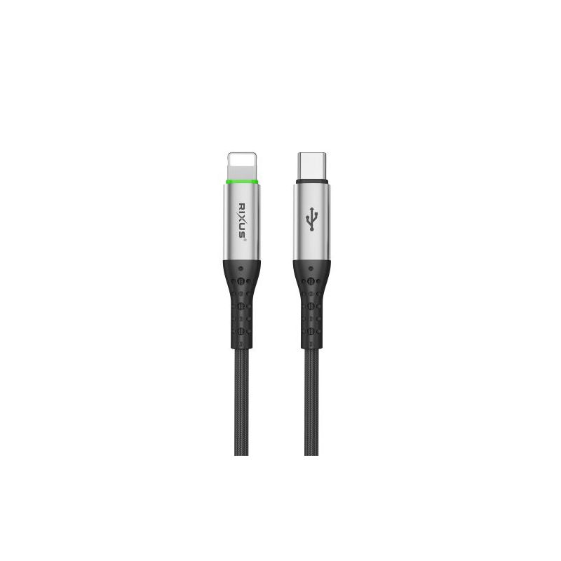 Cabo Rixus RXUC22L com desconexão automática USB-C para Lightning, cor preta