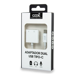 COOL Adaptador Dual USB TYPE-C (Auscultadores + carregamento)