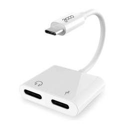 COOL Adaptador Dual USB TYPE-C (Auscultadores + carregamento)