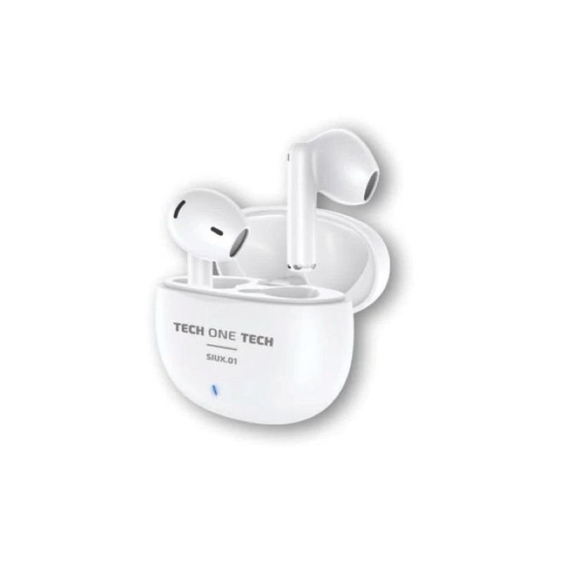 Auriculares Bluetooth Tech One Tech SIUX.01 com estojo de carregamento Brancos