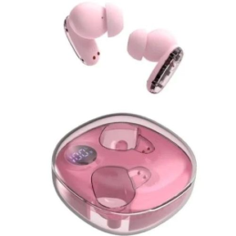 Fones de ouvido Bluetooth Mars Gaming MHIB2 com estojo de carregamento Rosa