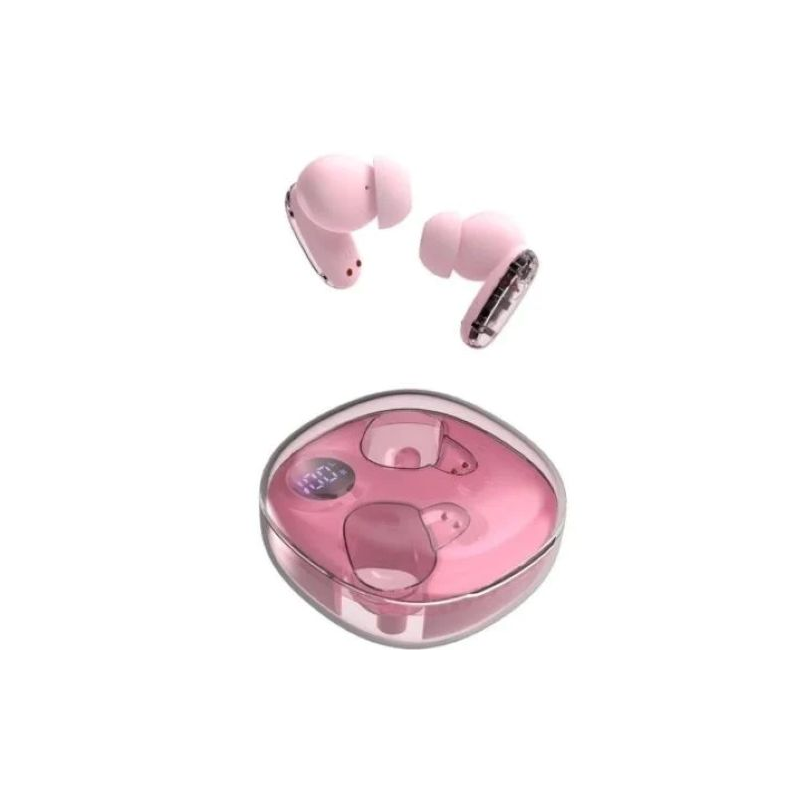 Fones de ouvido Bluetooth Mars Gaming MHIB2 com estojo de carregamento Rosa