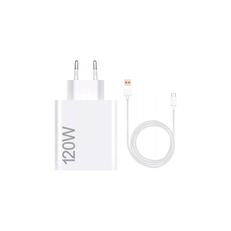 Xiaomi Hypercharger Combo Carregador Porta USB 120W + Cabo USB Tipo C branco original