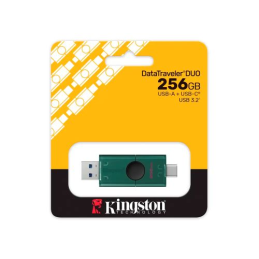 Pen Drive Kingston DataTraveler Duo USB-A/C 3.2 256GB Verde/Preta - DTDEG2/256GB