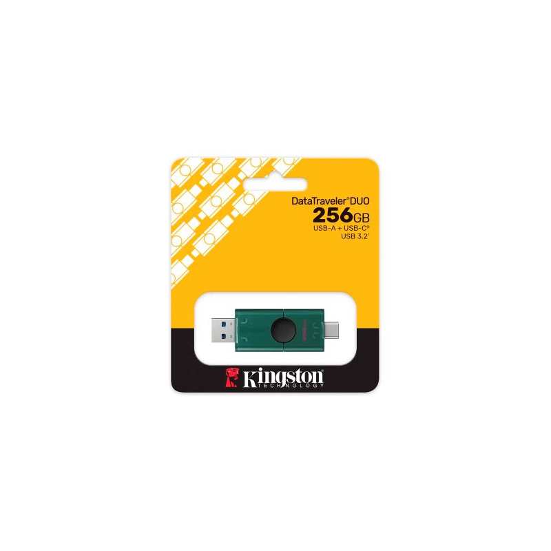 Pen Drive Kingston DataTraveler Duo USB-A/C 3.2 256GB Verde/Preta - DTDEG2/256GB