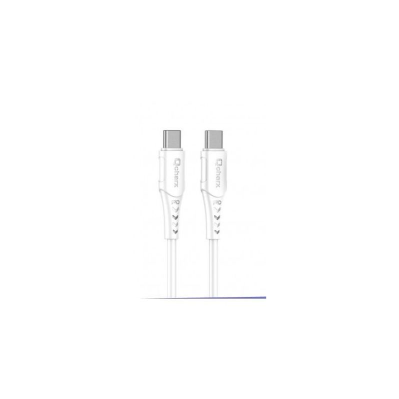 Cabo Qcharx Sofia Tipo C para Tipo C 3A 60W (2 m) PVC branco
