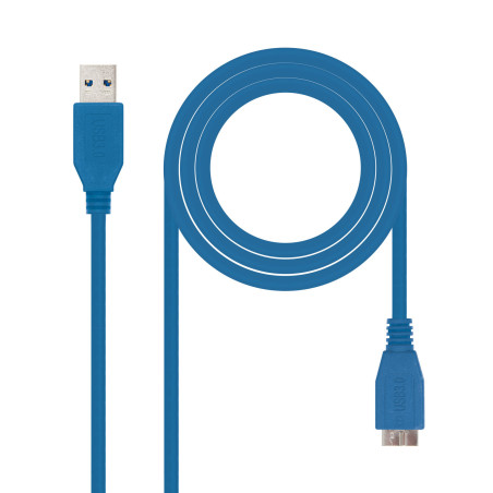 Cabo Nanocable USB-A 3.0 para Micro USB 3.0 Azul 1m