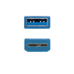 Cabo Nanocable USB-A 3.0 para Micro USB 3.0 Azul 1m