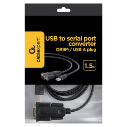 Conversor Gembird USB-A Plug para Serial Port (RS232) DB9M 1,5m Preto