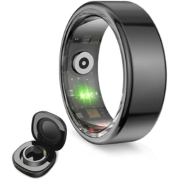 Smart Ring KSIX Saturn Tamanho XS Ø18.1mm Notificações Frecuência Cardíaca - Preto