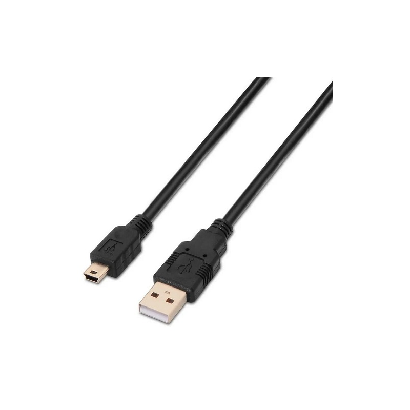 Cabo USB A Macho - Mini USB B 2.0 Preto (50 cm) - AISENS