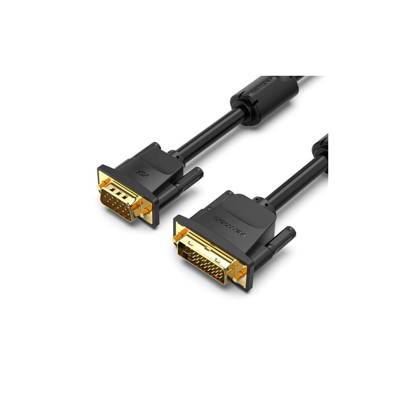 Cabo Conversor Vention DVI-D Macho - VGA Macho 2m Preto