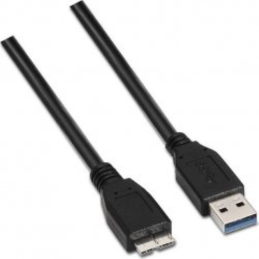 Cabo USB A Macho - Micro USB B 3.0 Preto (1 metro) - AISENS