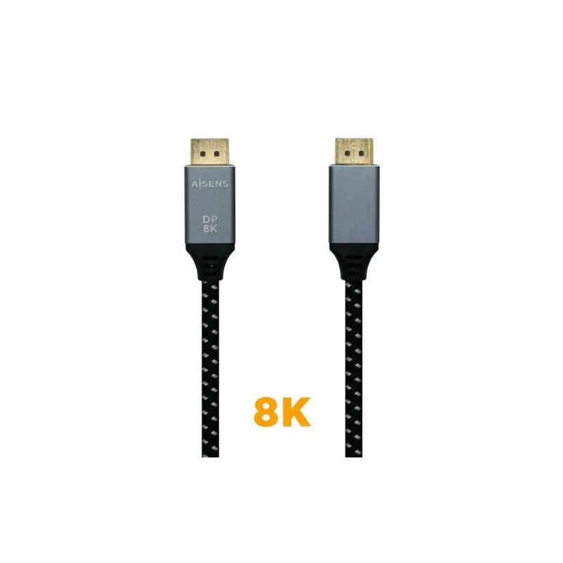 Cabo Displayport V1.4 8K 60Hz DP/M-DP/M cinza/preto 0.5 m