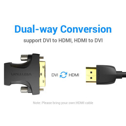 Adaptador Vention HDMI Fêmea - DVI(24+1) Macho