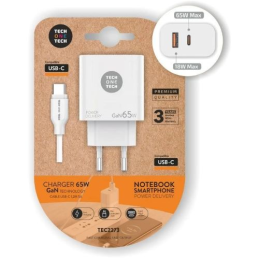 Carregador de Parede GaN Tech One Tech PD 1xUSB Tipo-C 1xUSB 65W