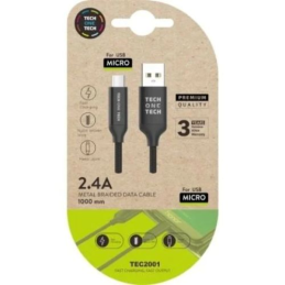 Cabo USB 2.0 Tech One Tech TEC2001 USB Macho - MicroUSB Macho 1m Preto