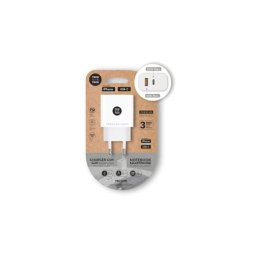 Carregador de Parede GaN Tech One Tech GaN 1xUSB Tipo-C 1xUSB 65W Branco