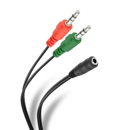 Adaptador de áudio AISENS Jack 3.5mm Macho - 2x Jack 3.5mm 3 pinos Fêmea