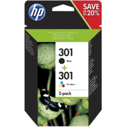 MultiPack 2 Tinteiros HP 301 Preto / Tri-color Originais (N9J72AE)